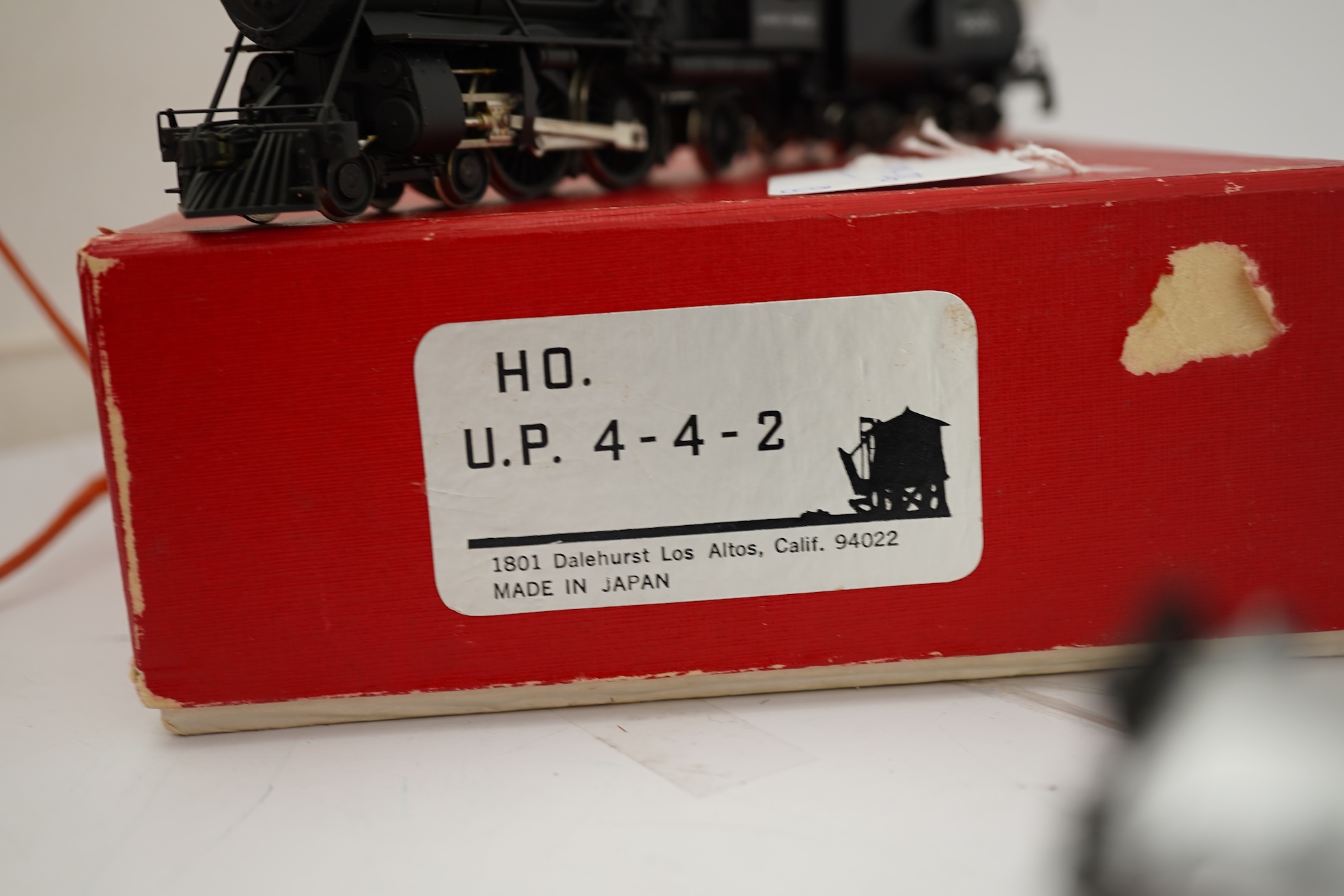 Two boxed HO gauge Union Pacific locomotives; an LMB Models model of Class 9000, 9000, 4-12-2 locomotive with bogie tender, together with another Japanese brass model of 4-4-2, 3300, locomotive with bogie tender, both po